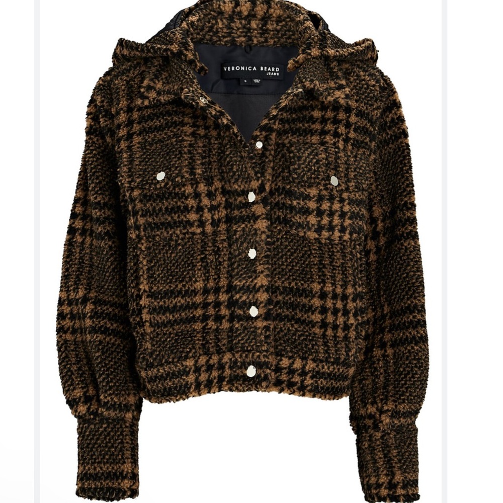 Veronica Beard Gabbi Hooded Houndstooth Jacket NWT - Picture 8 of 13